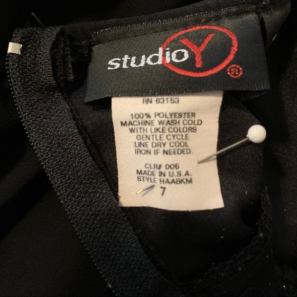 Chiffon Layered Black Dress Size 7 - Picture 8 of 8